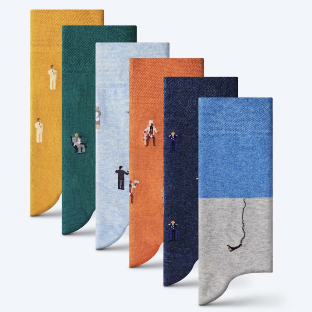 THE SEASON TWO JAMES BOND SIX SOCK GIFT BOX - BY THE LONDON SOCK EXCHANGE